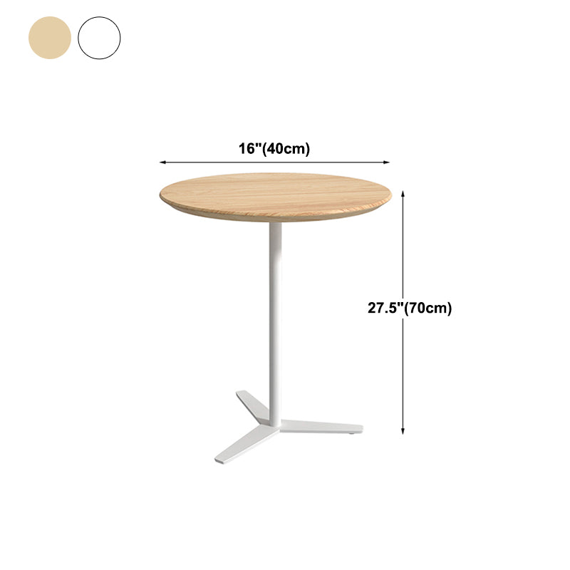 Metal Modern Round Dining Table Pine Wood Top Table for Kitchen