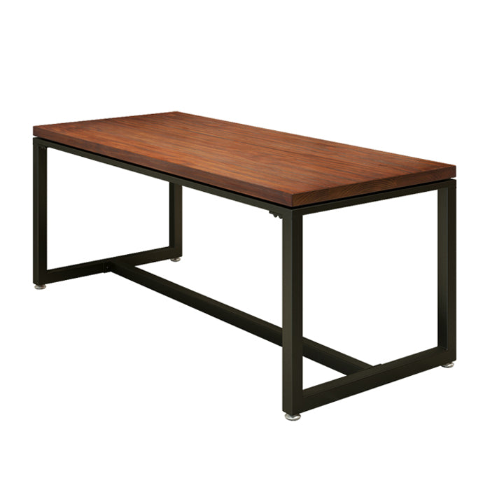Solid Wood Dining Table Industrial Dining Table with Black Frame