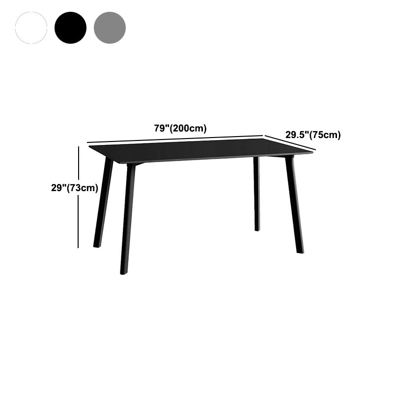 Modern Solid Wood Dinette Table Rectangle Home Desk 4 Legs Dining Table