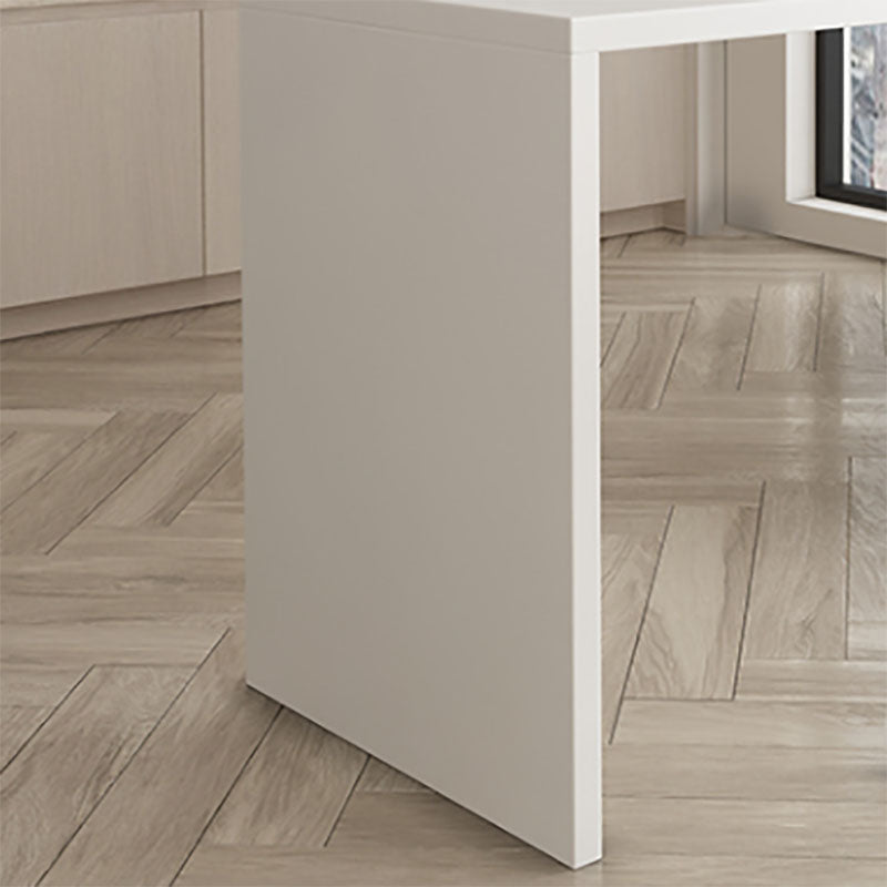 Mesa de madera maciza de forma irregular para restaurante Mesa de isla moderna con pedestal doble