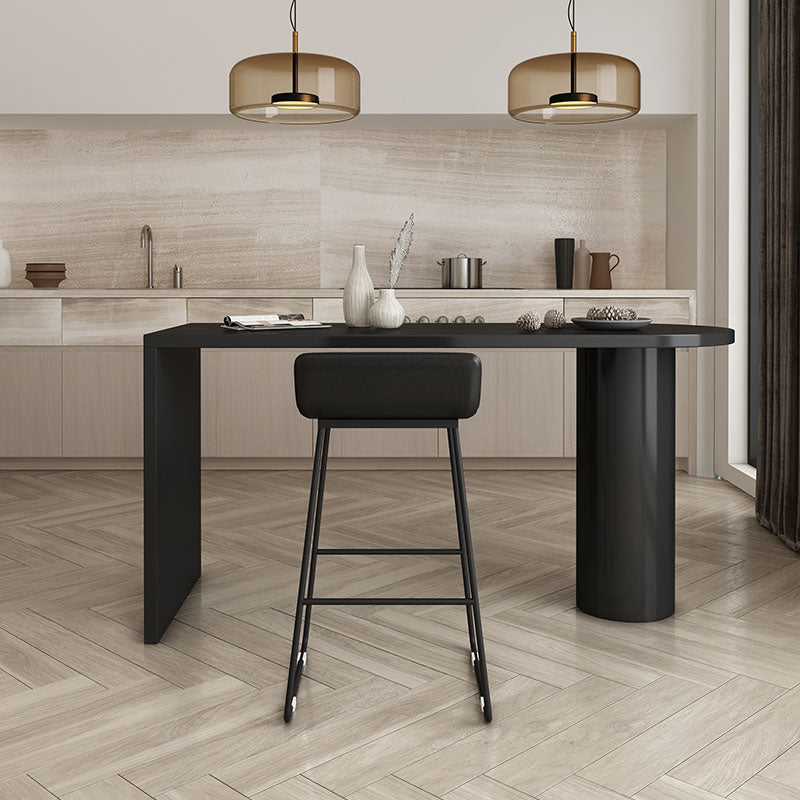 Mesa de madera maciza de forma irregular para restaurante Mesa de isla moderna con pedestal doble