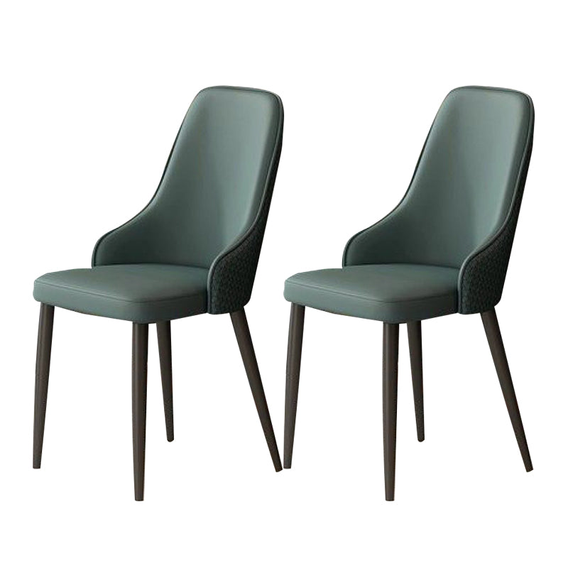 Contemporary Modern Metal Indoor-Outdoor Side Chair Solid Back Chair