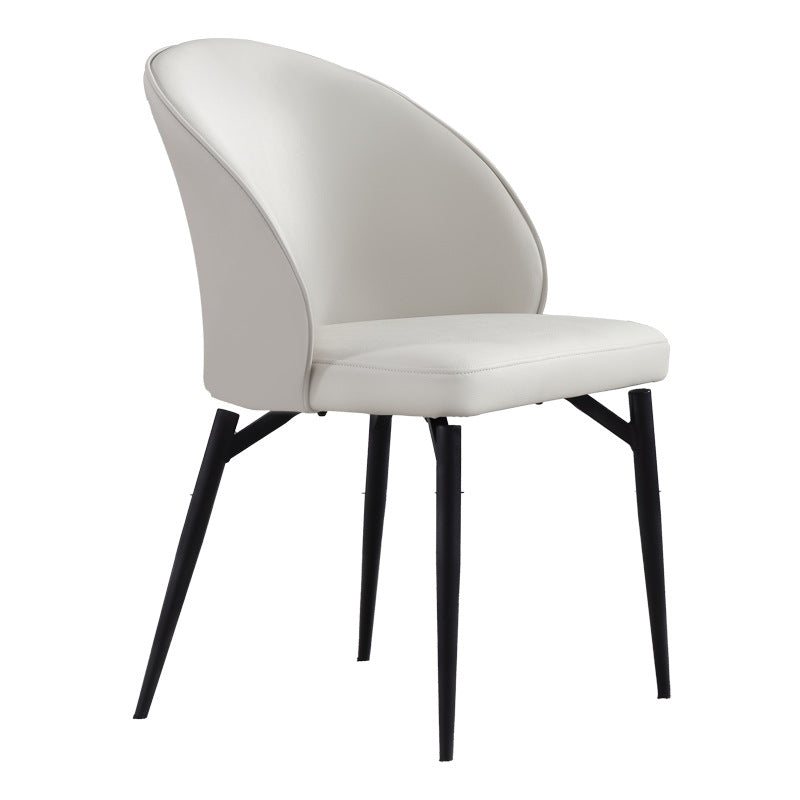 Contemporary Style Dining Chairs Kitchen Armless Chairs with Metal Legs