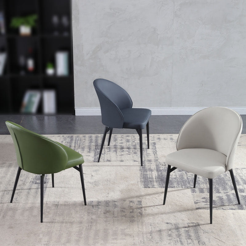 Contemporary Style Dining Chairs Kitchen Armless Chairs with Metal Legs