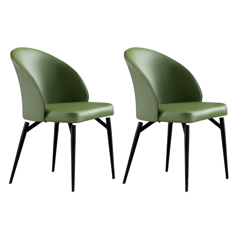 Contemporary Style Dining Chairs Kitchen Armless Chairs with Metal Legs