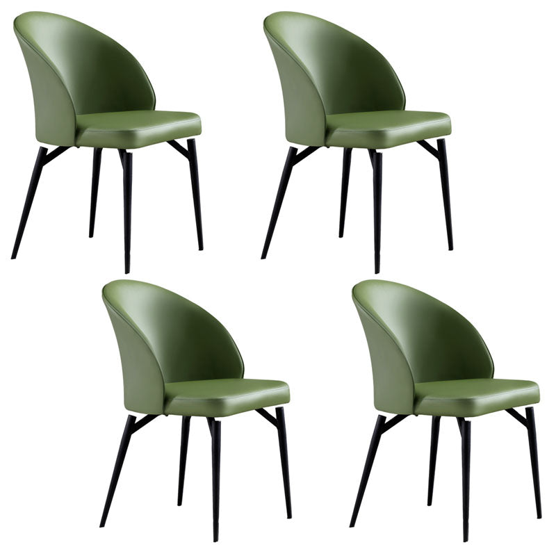 Contemporary Style Dining Chairs Kitchen Armless Chairs with Metal Legs