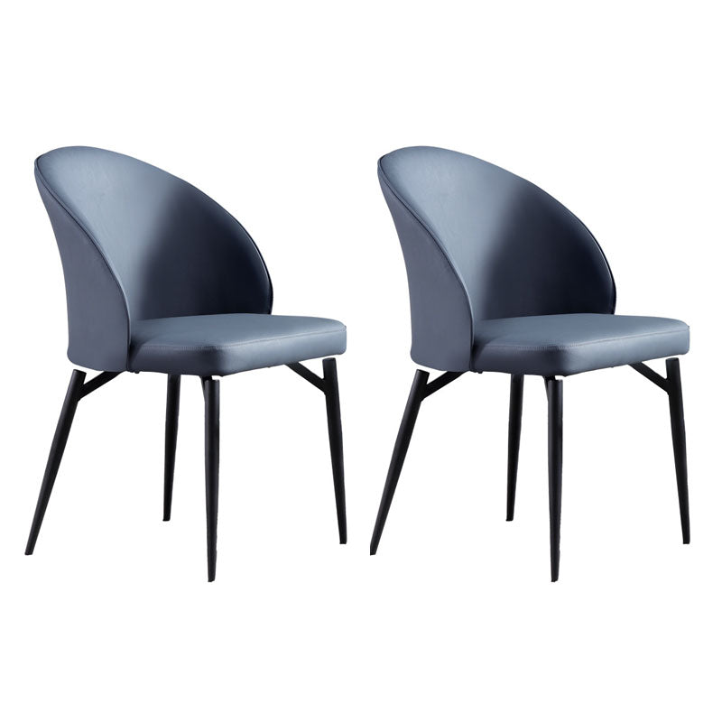 Contemporary Style Dining Chairs Kitchen Armless Chairs with Metal Legs