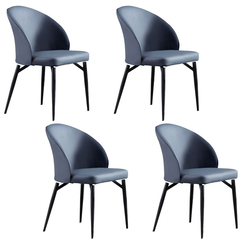 Contemporary Style Dining Chairs Kitchen Armless Chairs with Metal Legs