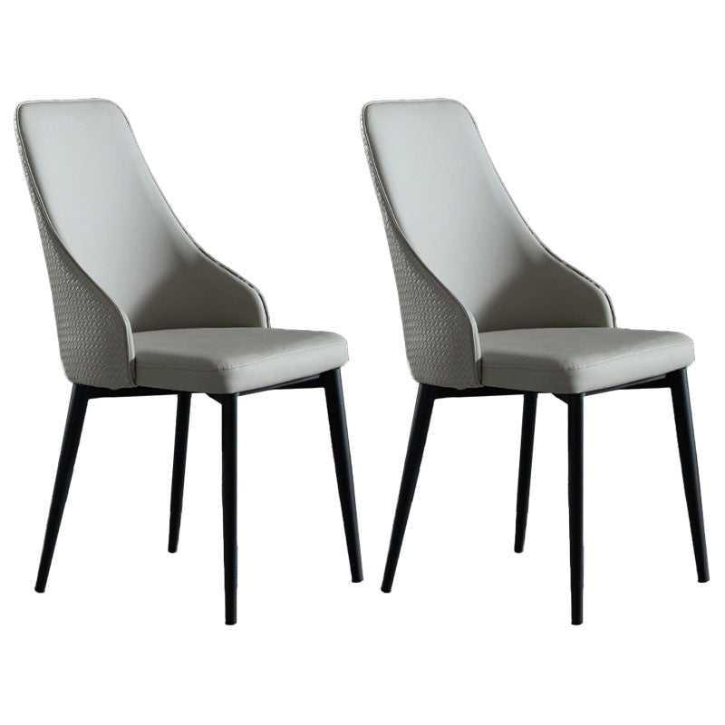 Contemporary Dining Chairs Kitchen Armless Chairs with Metal Legs