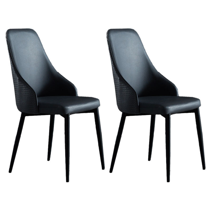 Contemporary Dining Chairs Kitchen Armless Chairs with Metal Legs