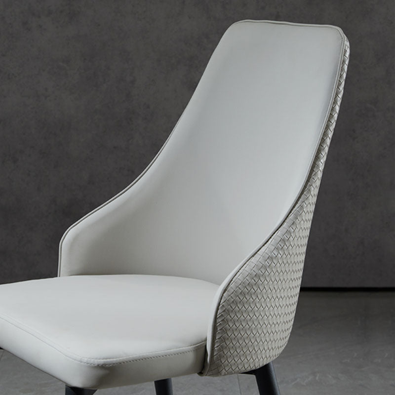 Contemporary Dining Chairs Kitchen Armless Chairs with Metal Legs