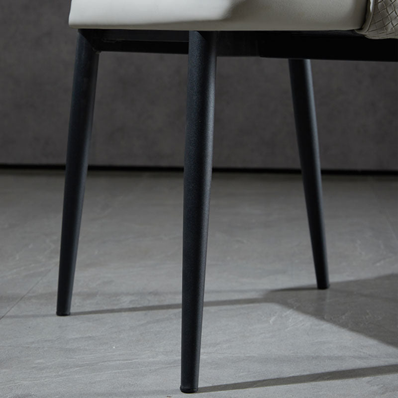 Contemporary Dining Chairs Kitchen Armless Chairs with Metal Legs