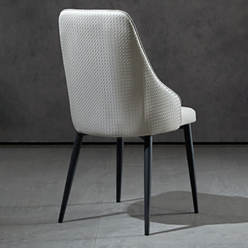 Contemporary Dining Chairs Kitchen Armless Chairs with Metal Legs