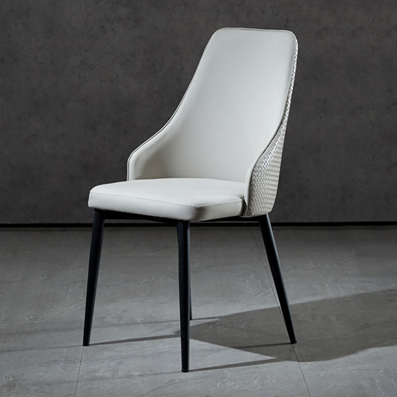 Contemporary Dining Chairs Kitchen Armless Chairs with Metal Legs