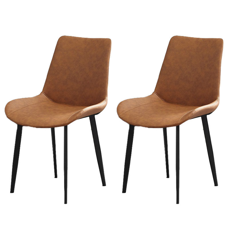 Contemporary Dining Chairs Kitchen Armless Side Chairs with Metal Legs