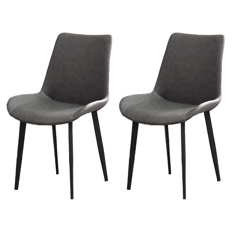 Contemporary Dining Chairs Kitchen Armless Side Chairs with Metal Legs