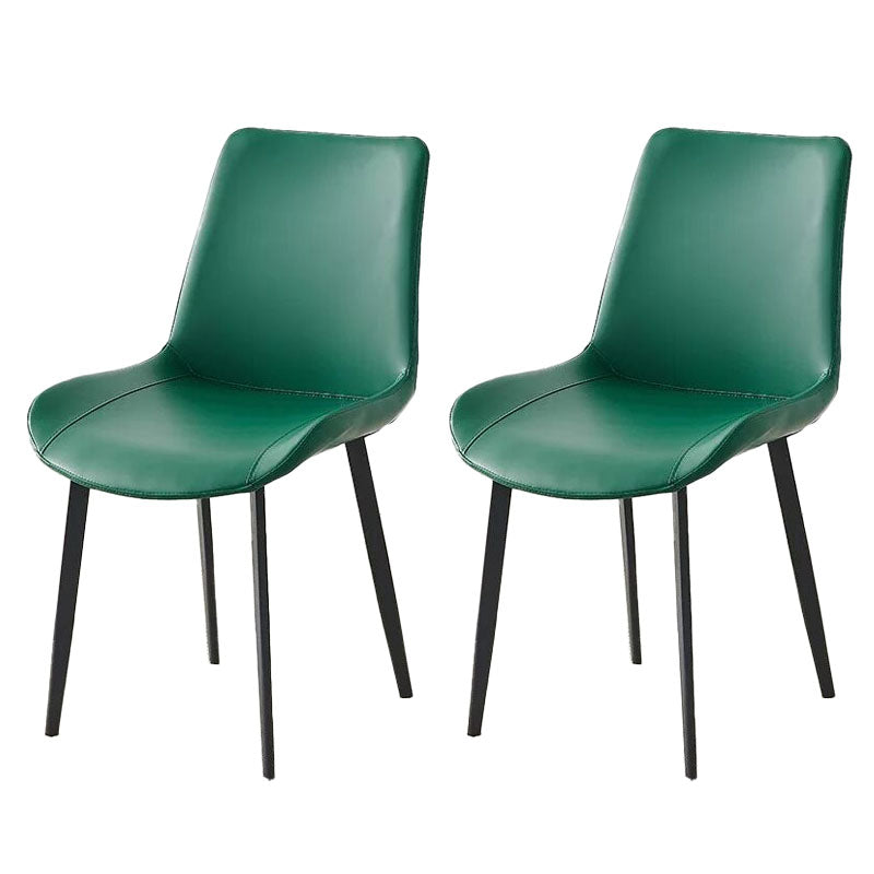 Contemporary Dining Chairs Kitchen Armless Side Chairs with Metal Legs