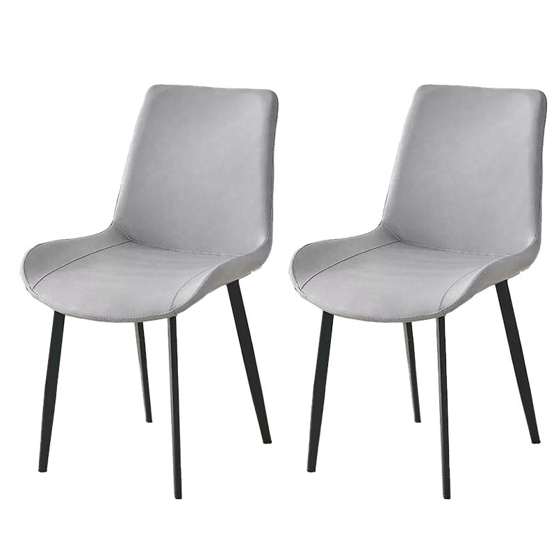 Contemporary Dining Chairs Kitchen Armless Side Chairs with Metal Legs