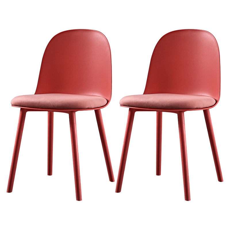 Scandinavian  Plastic Kitchen Dining Room Chair Solid Back Side Chair