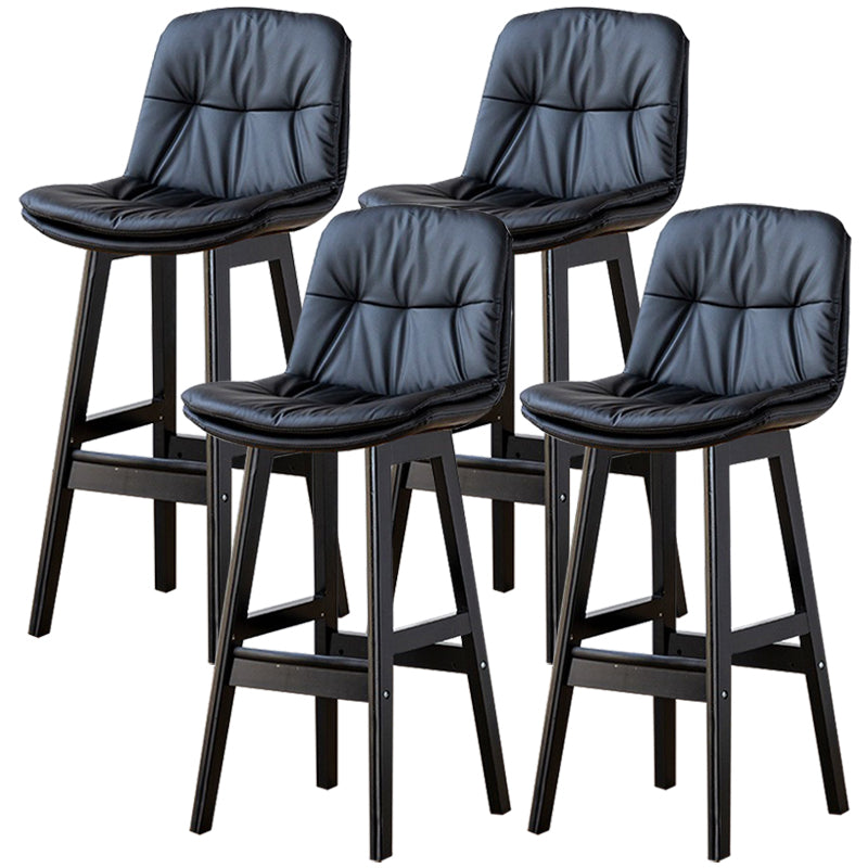 Modern Wood Kitchen Dining Room Armless Stool Low Back Bar Stool