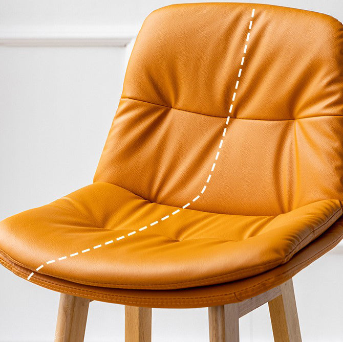 Modern Wood Kitchen Dining Room Armless Stool Low Back Bar Stool