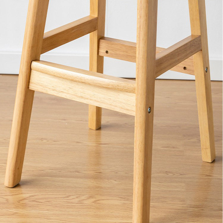 Modern Wood Kitchen Dining Room Armless Stool Low Back Bar Stool