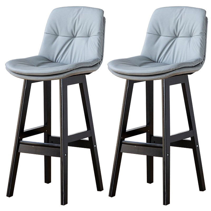 Modern Wood Kitchen Dining Room Armless Stool Low Back Bar Stool