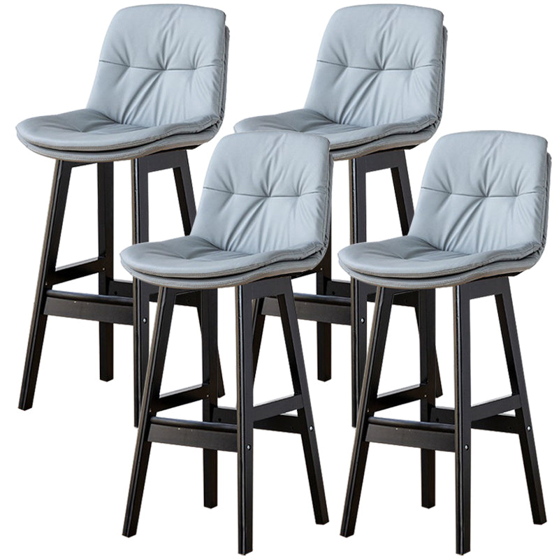 Modern Wood Kitchen Dining Room Armless Stool Low Back Bar Stool