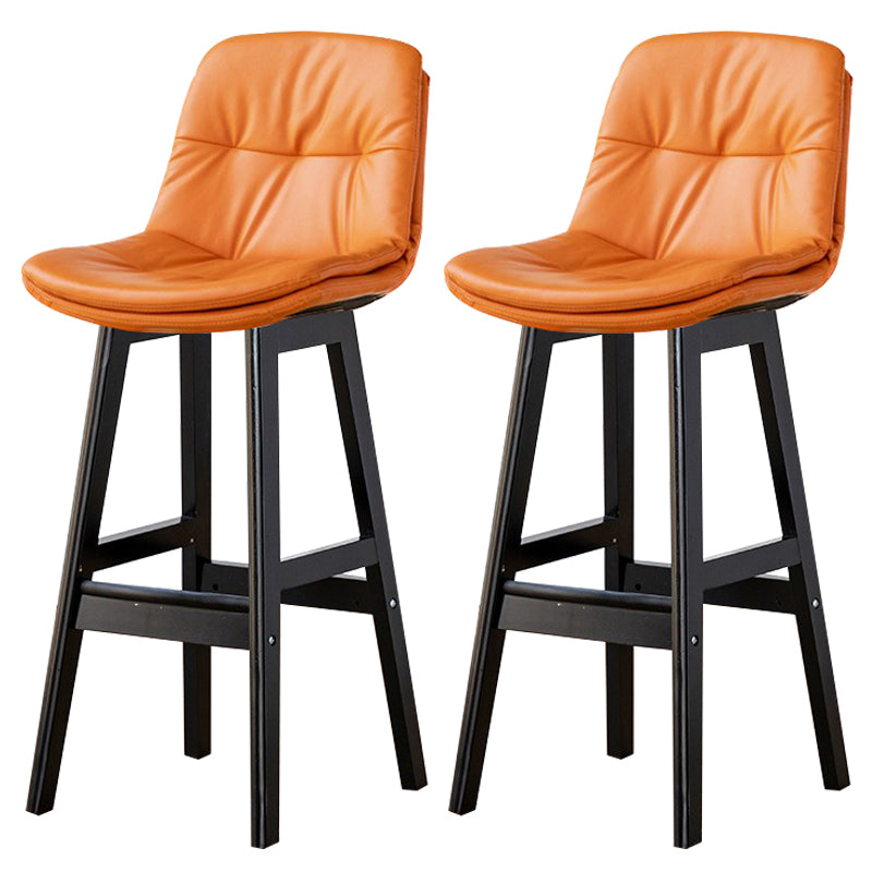 Modern Wood Kitchen Dining Room Armless Stool Low Back Bar Stool