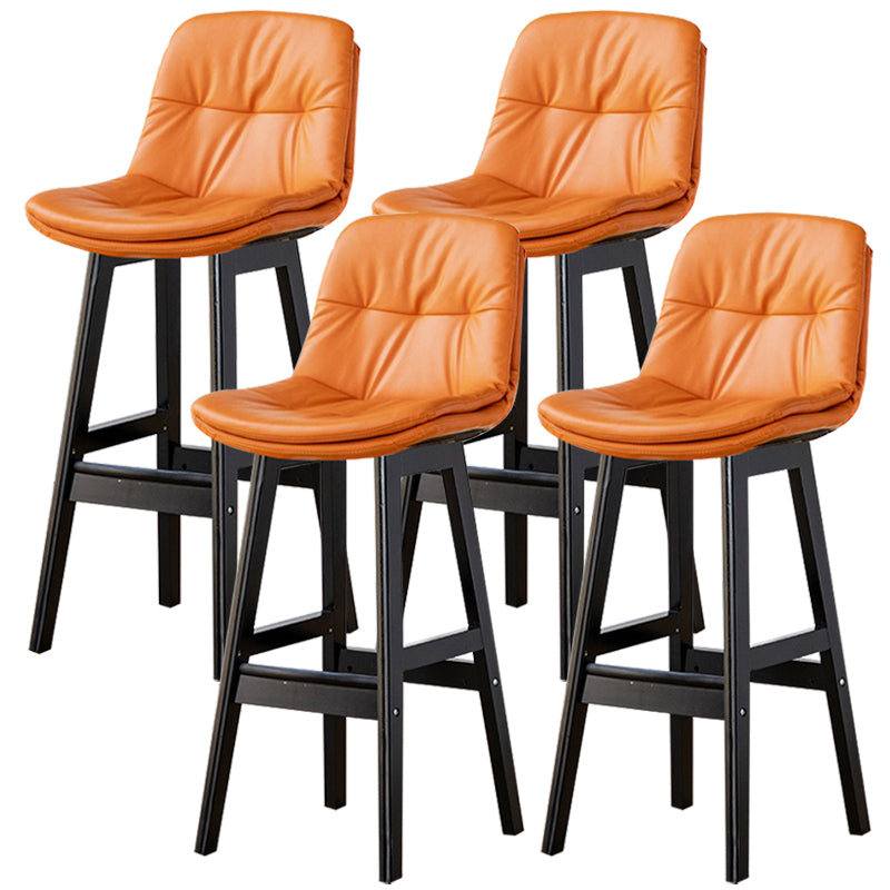 Modern Wood Kitchen Dining Room Armless Stool Low Back Bar Stool