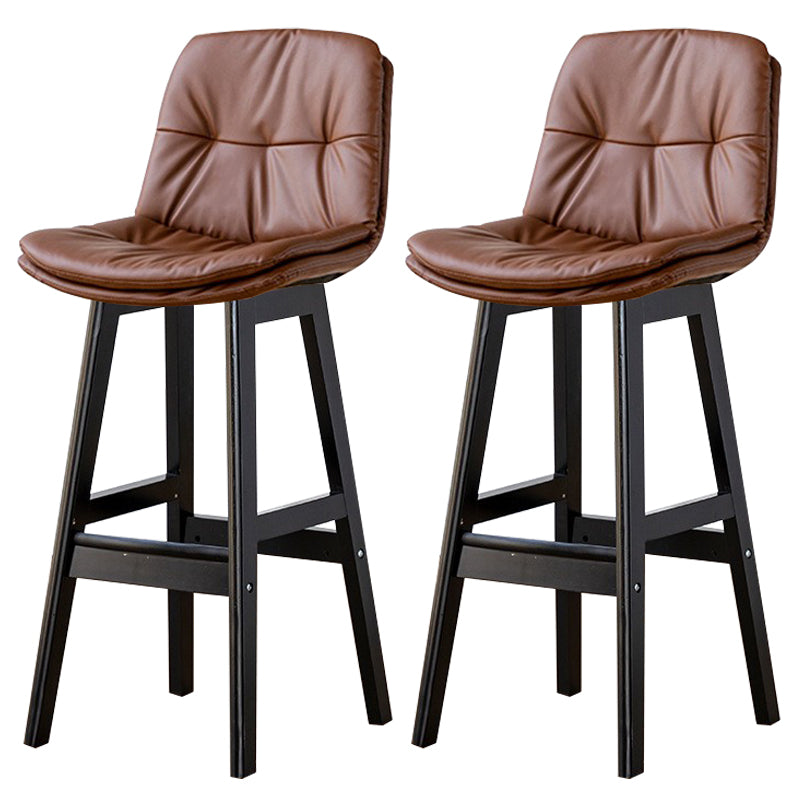 Modern Wood Kitchen Dining Room Armless Stool Low Back Bar Stool