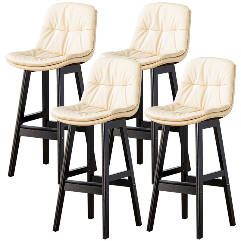 Modern Wood Kitchen Dining Room Armless Stool Low Back Bar Stool