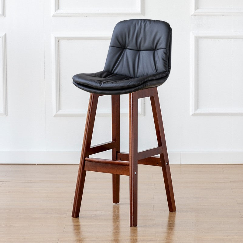 Modern Wood Kitchen Dining Room Armless Stool Low Back Bar Stool
