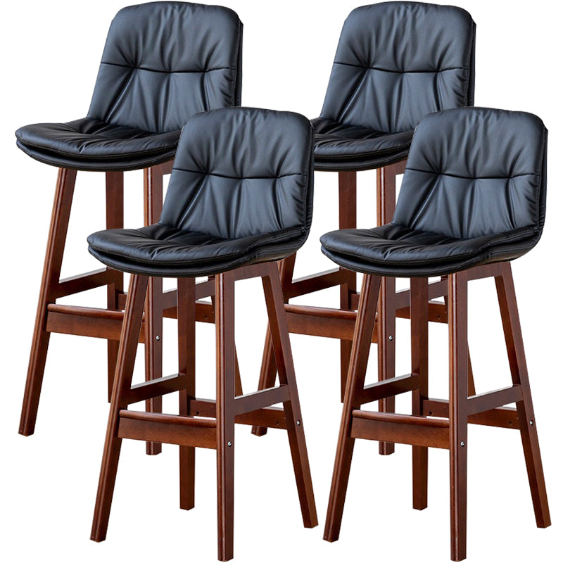 Modern Wood Kitchen Dining Room Armless Stool Low Back Bar Stool