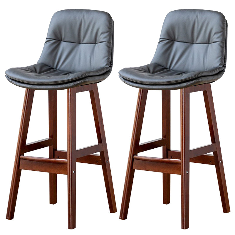 Modern Wood Kitchen Dining Room Armless Stool Low Back Bar Stool