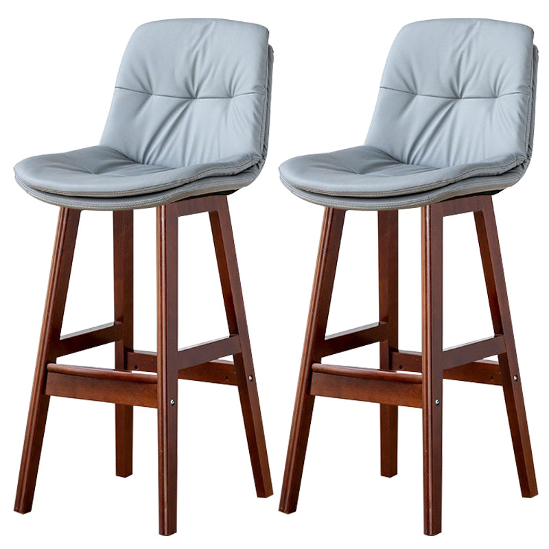 Modern Wood Kitchen Dining Room Armless Stool Low Back Bar Stool