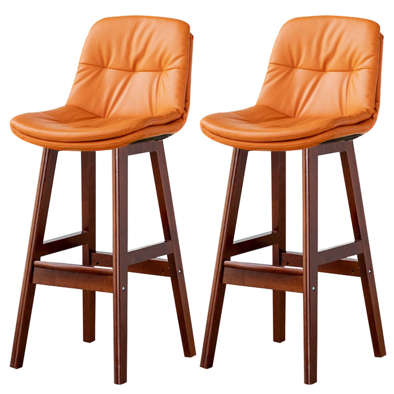 Modern Wood Kitchen Dining Room Armless Stool Low Back Bar Stool