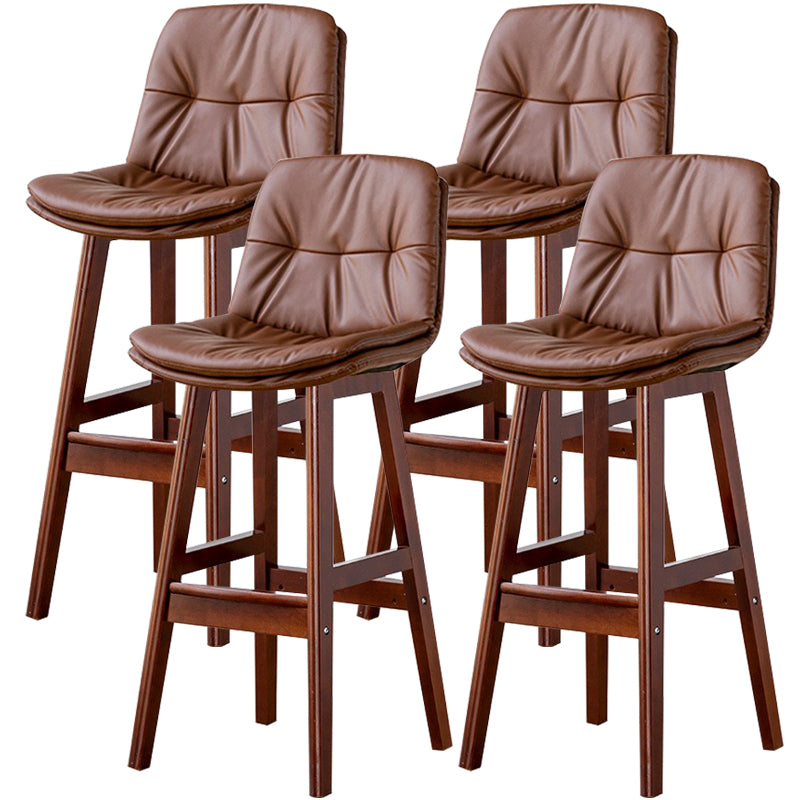 Modern Wood Kitchen Dining Room Armless Stool Low Back Bar Stool