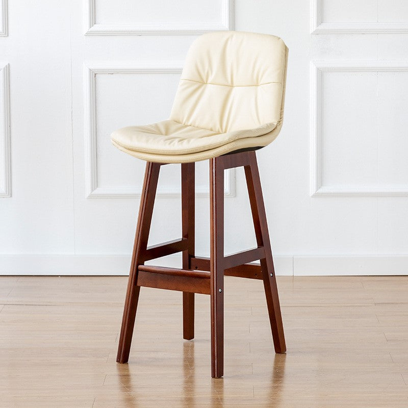 Modern Wood Kitchen Dining Room Armless Stool Low Back Bar Stool