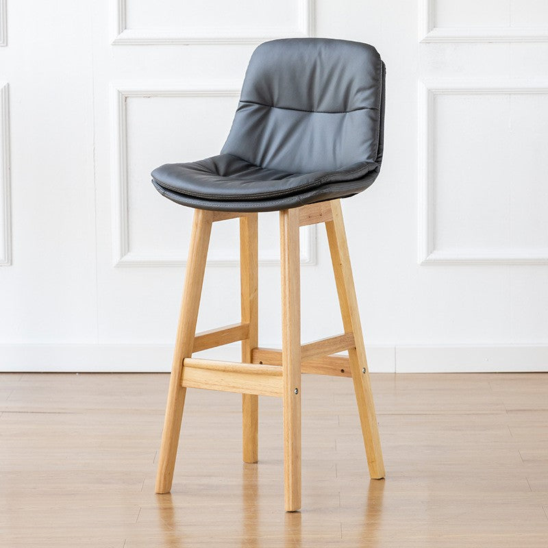 Modern Wood Kitchen Dining Room Armless Stool Low Back Bar Stool