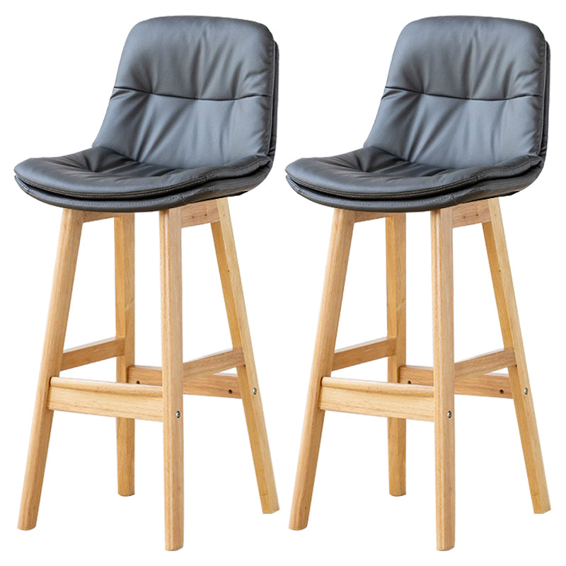 Modern Wood Kitchen Dining Room Armless Stool Low Back Bar Stool