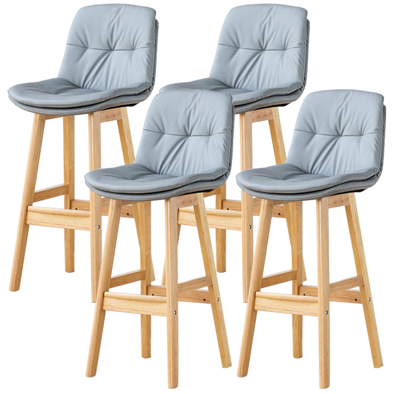 Modern Wood Kitchen Dining Room Armless Stool Low Back Bar Stool
