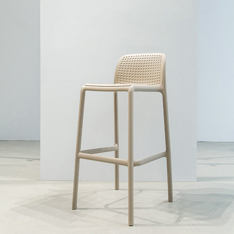 Contemporary PP Bar and Counter Stool Low Back Stool with 4 Legs