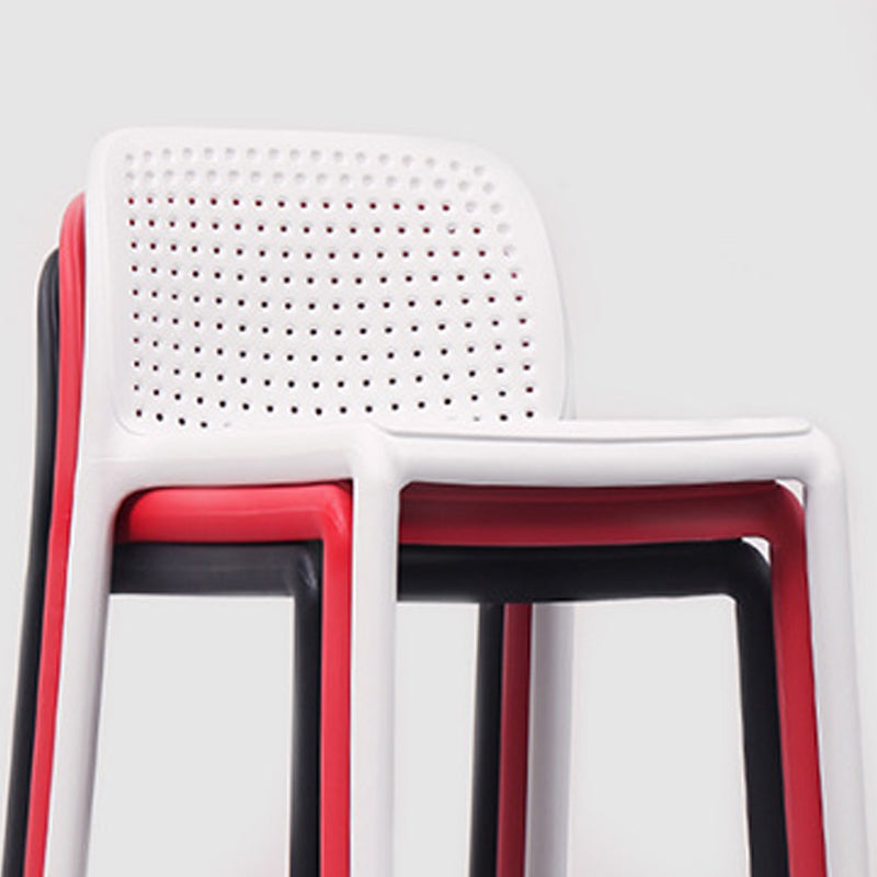 Contemporary PP Bar and Counter Stool Low Back Stool with 4 Legs