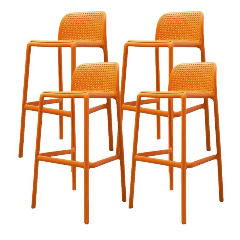Contemporary PP Bar and Counter Stool Low Back Stool with 4 Legs