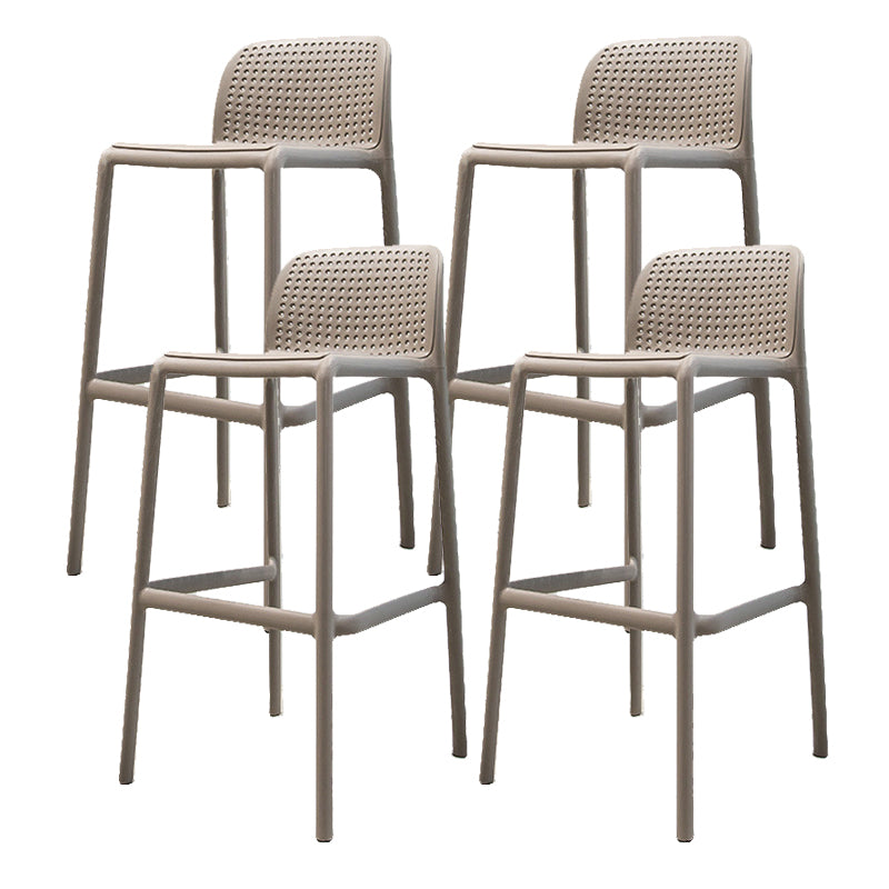 Contemporary PP Bar and Counter Stool Low Back Stool with 4 Legs