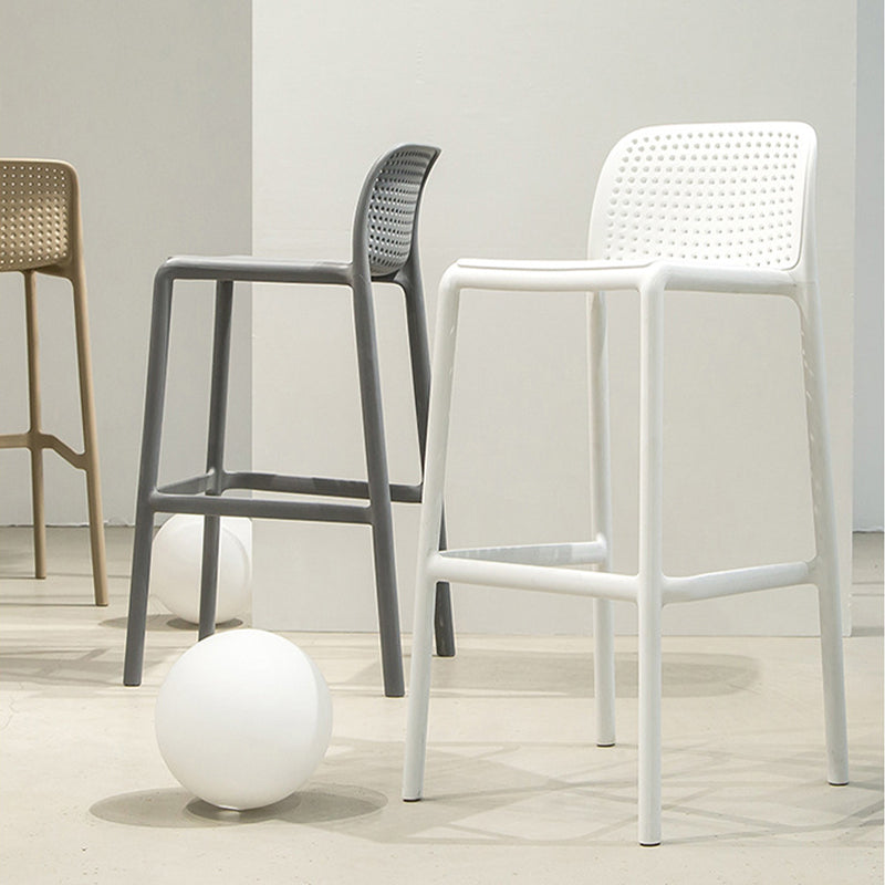Contemporary PP Bar and Counter Stool Low Back Stool with 4 Legs