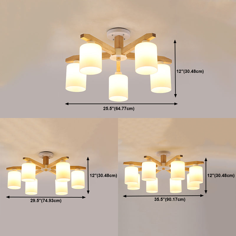 Luz de lámpara de alza contemporánea luces de montaje de lavado de madera en marrón para sala de estar