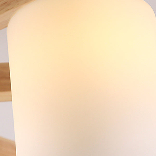 Contemporary Flush Light Fixture Wood Flush Mount Lights in Brown for Living Room