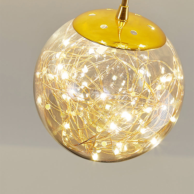 Contemporánea de lámpara de altura de la esfera de la esfera de la luz de vidrio de montura de vidrio en oro